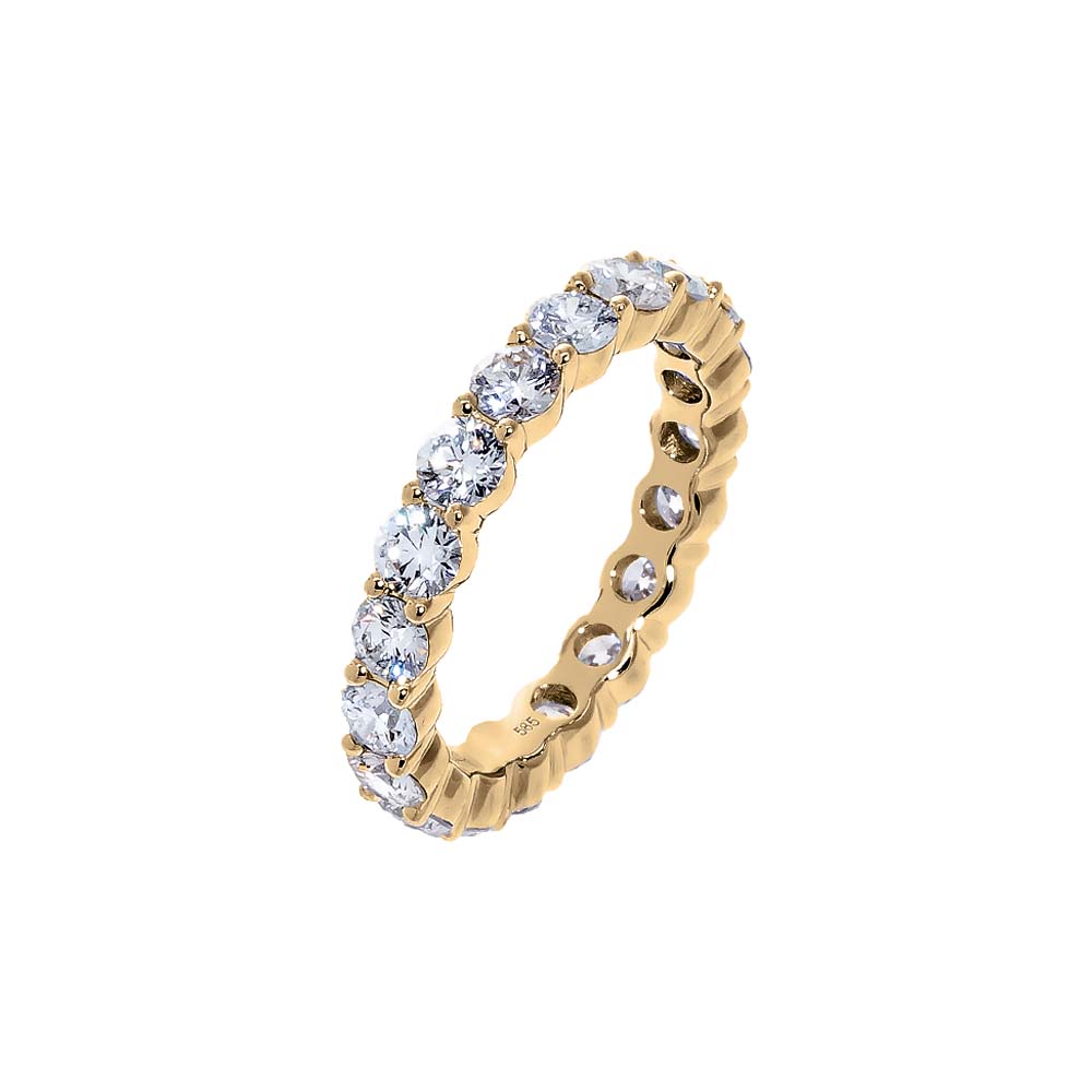 14K Gold / 5 / 0.50 CT Lab Grown Diamond Round Eternity Band 14K - Adina's Jewels