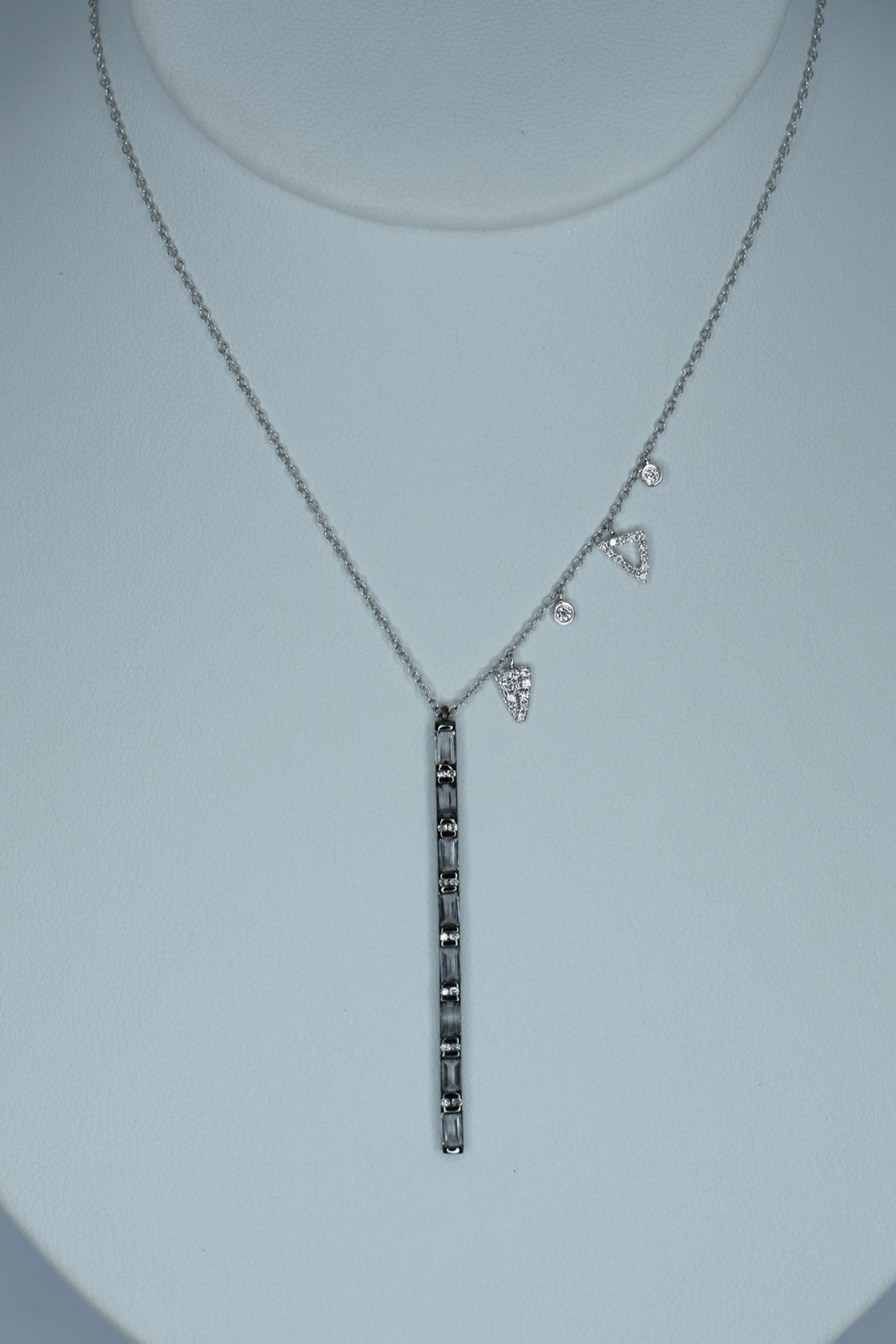 14kt W/Gold Diamond & White Topaz Necklace