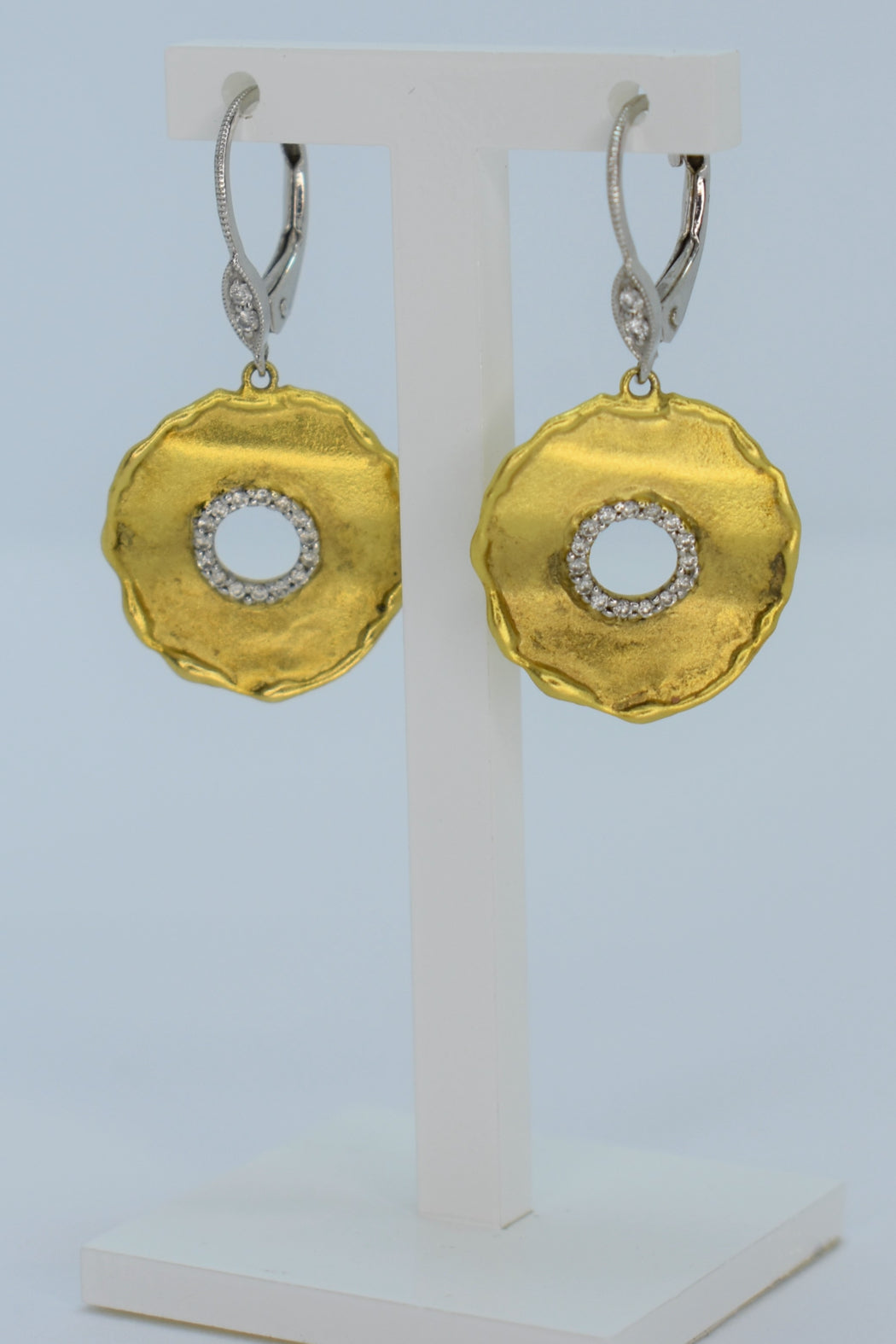 14kt 2-Tone Diamond Earrings