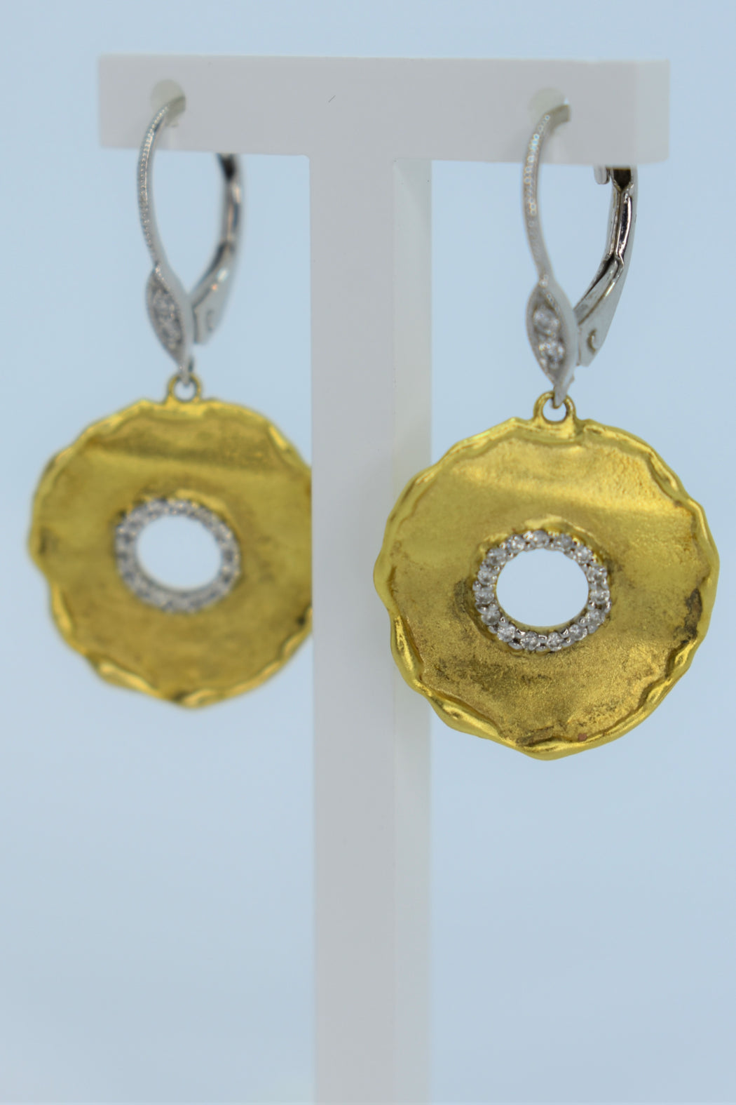 14kt 2-Tone Diamond Earrings