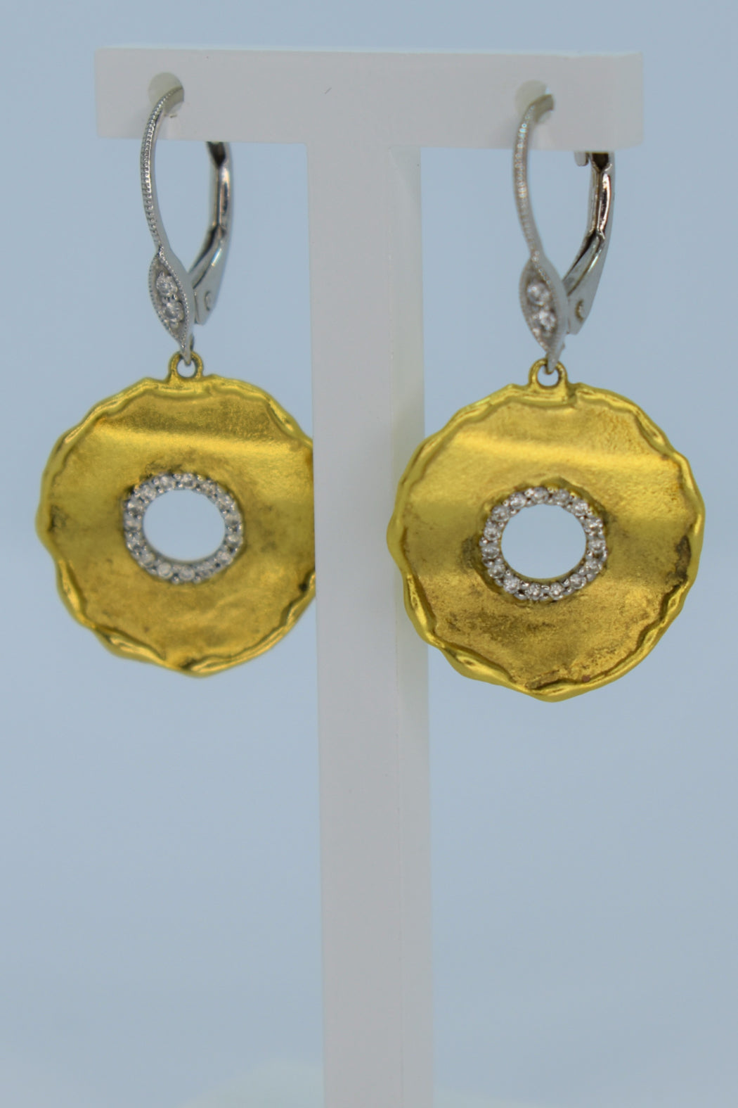 14kt 2-Tone Diamond Earrings