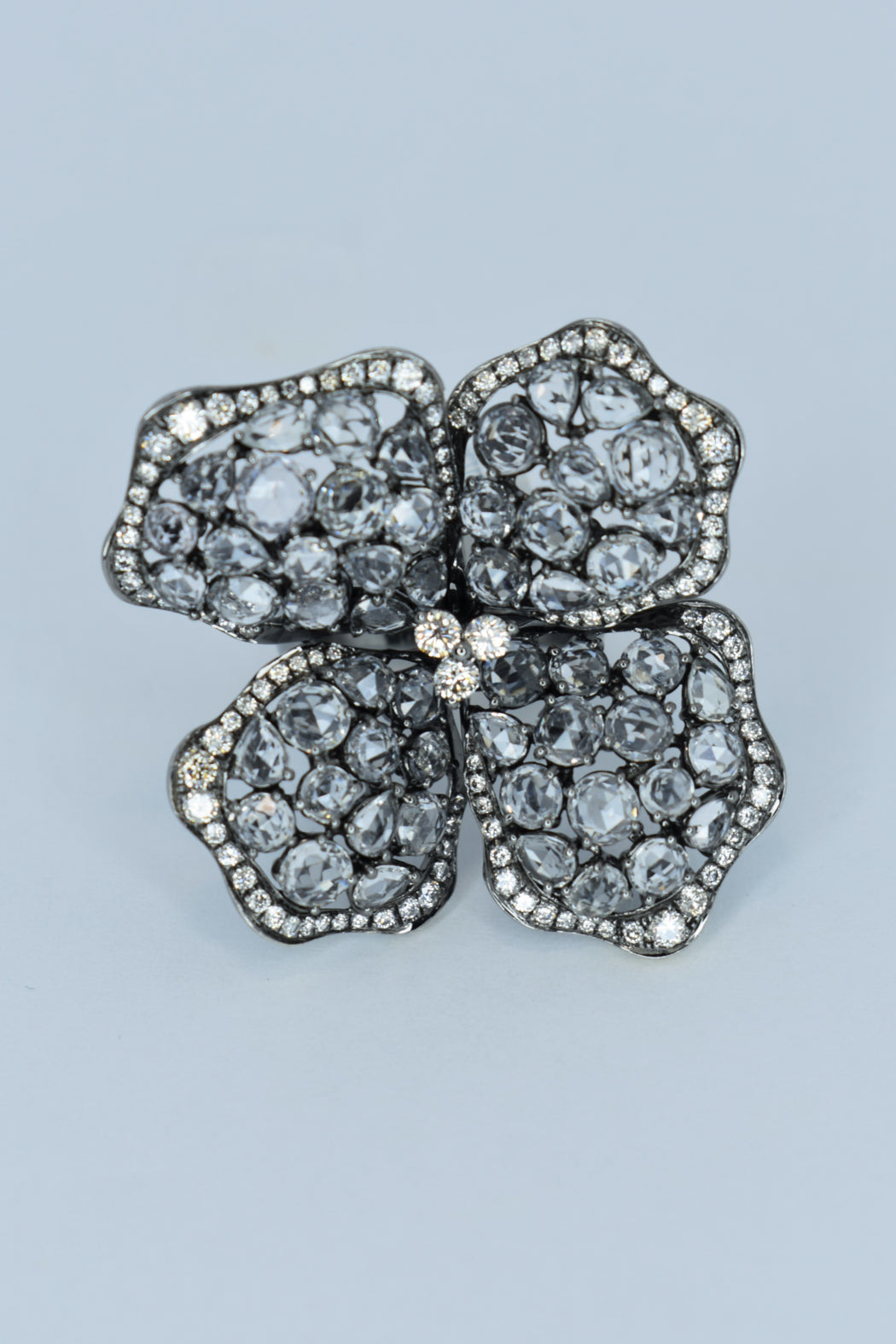 14kt Black Rhodium Diamond & Sapphire Ring