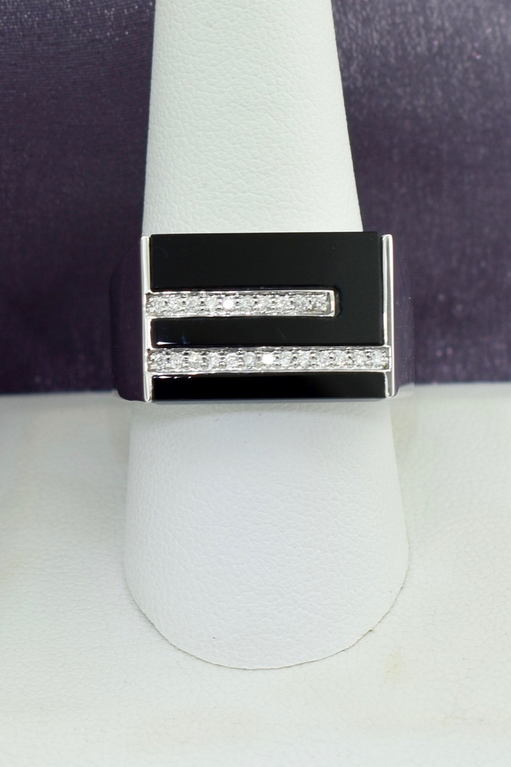 14kt Men's Diam .20cttw & Onyx Ring