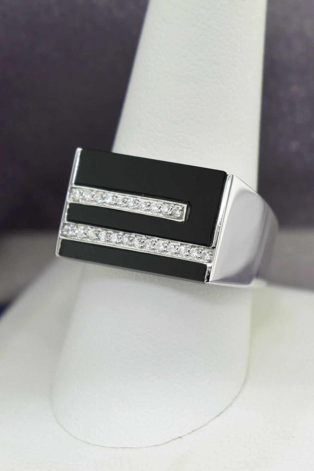 14kt Men's Diam .20cttw & Onyx Ring