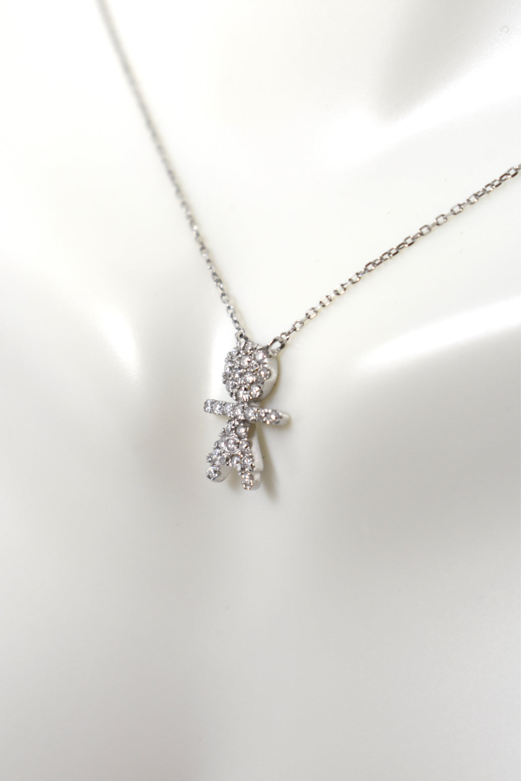 14kt W/Gold Diamond "Girl" Necklace