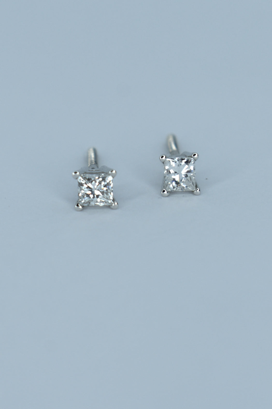 14kt W/Gold Princess Cut Diamond (.50cttw) Earrings