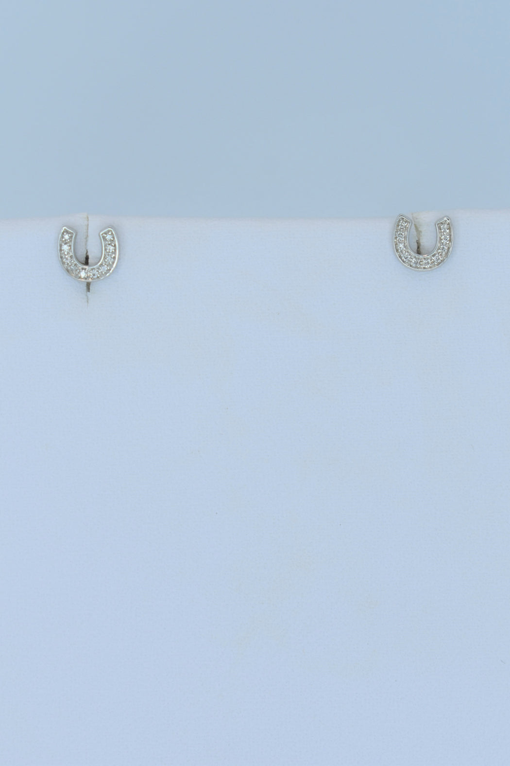 14kt White Gold Diamond Horseshoe Earrings