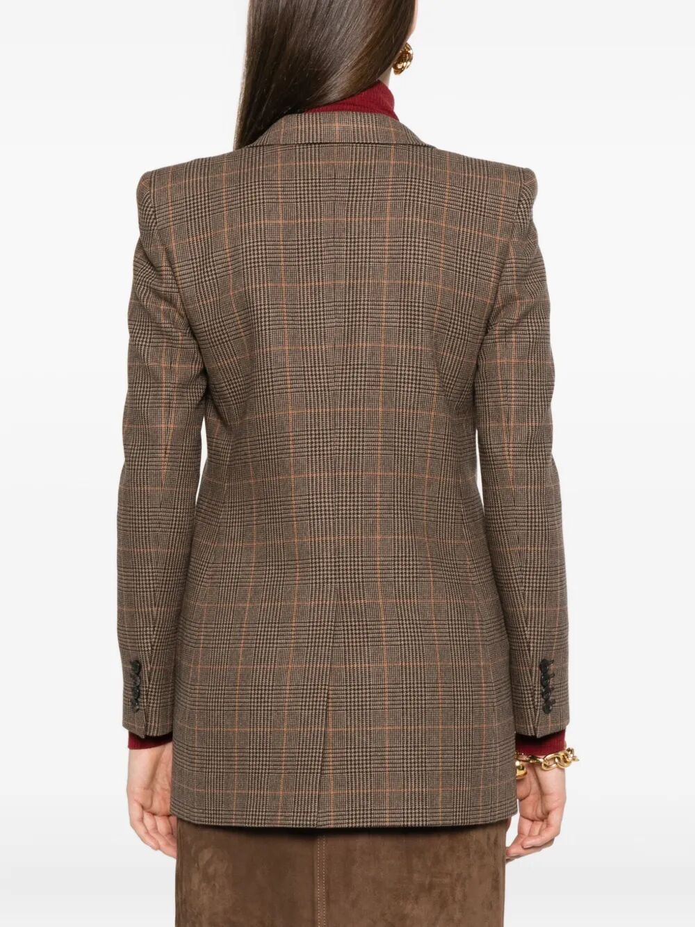 Saint Laurent Women Checked Single-Breasted Blazer