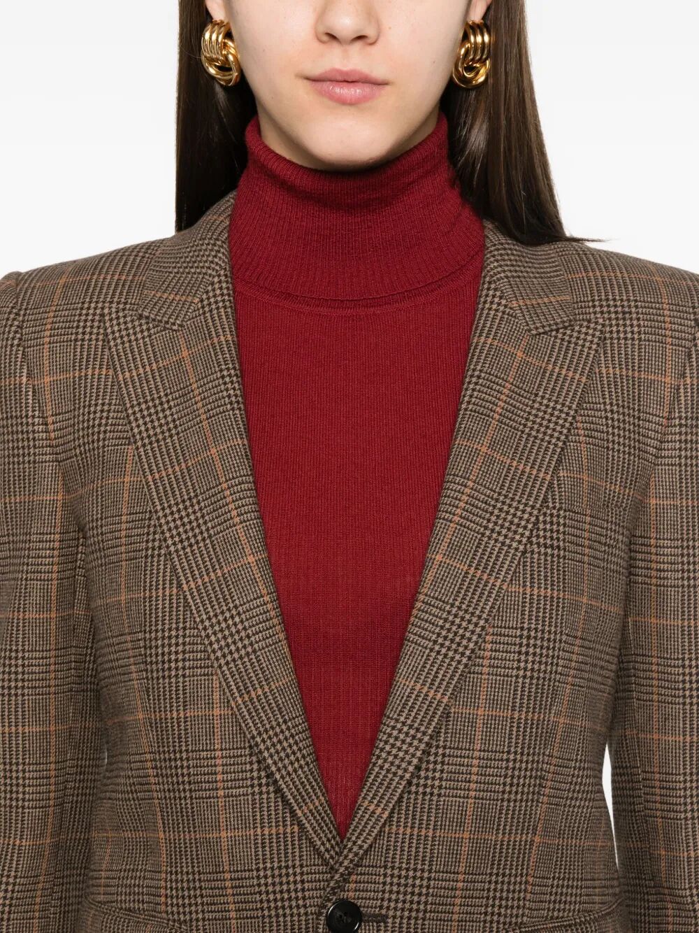 Saint Laurent Women Checked Single-Breasted Blazer