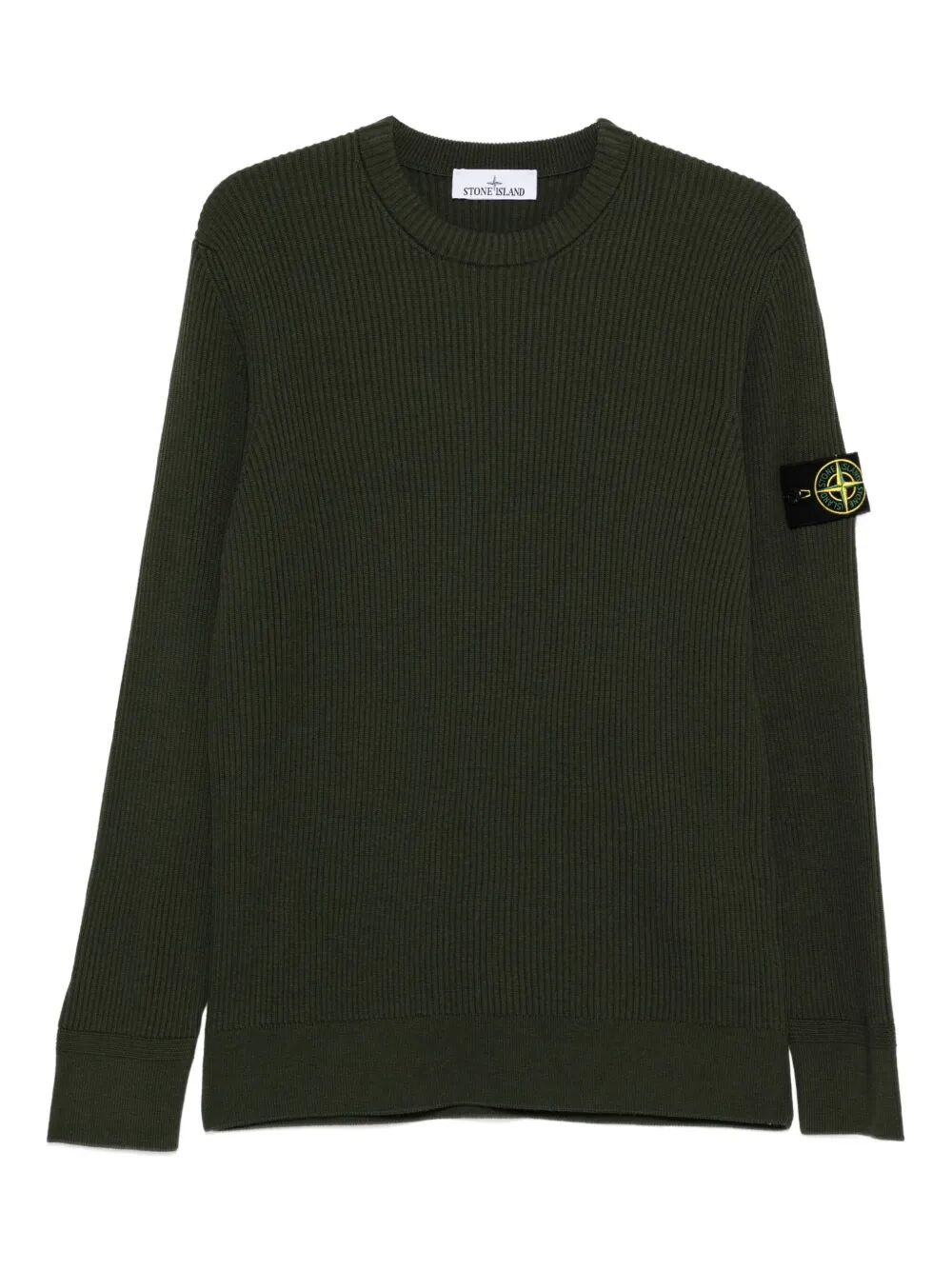 Stone Island Men Knit Crewneck Sweater In Full Rib Rws Wool