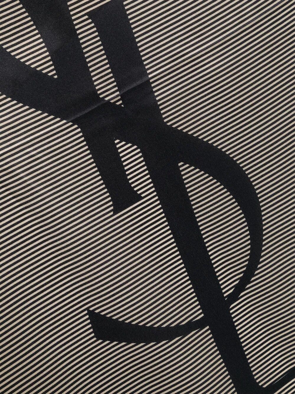 Saint Laurent Men Cassandre Striped Semi-Sheer Stole In Silk Charmeuse