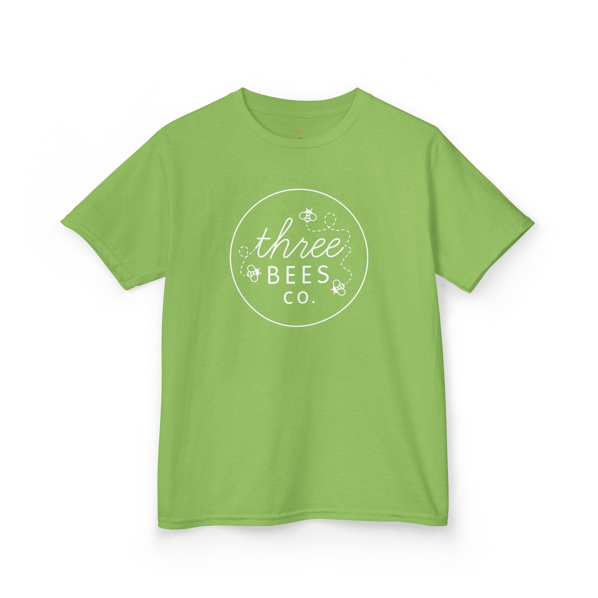 Kids Heavy Cotton Gildan Three Bees Classic Logo in White Hive Tee