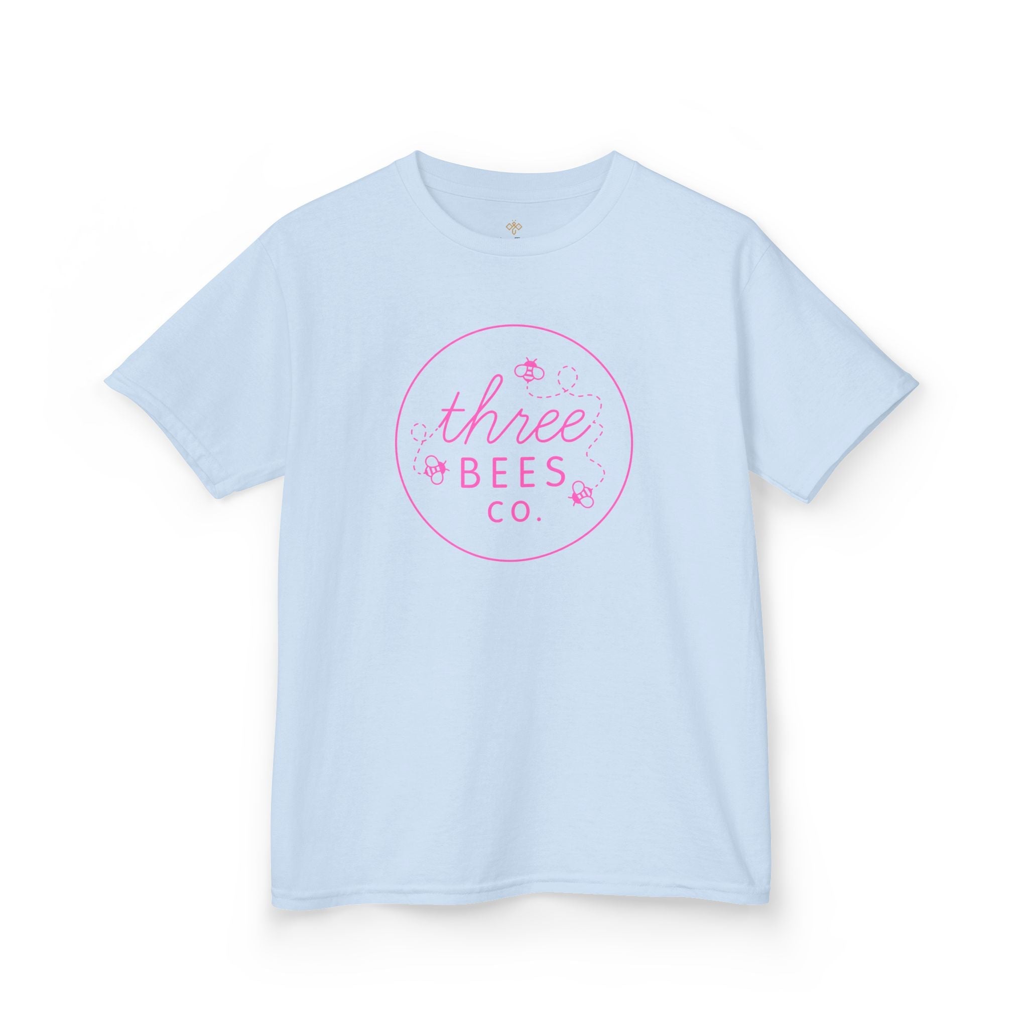 Kids Heavy Cotton Gildan Three Bees Classic Logo in Pink Hive Tee