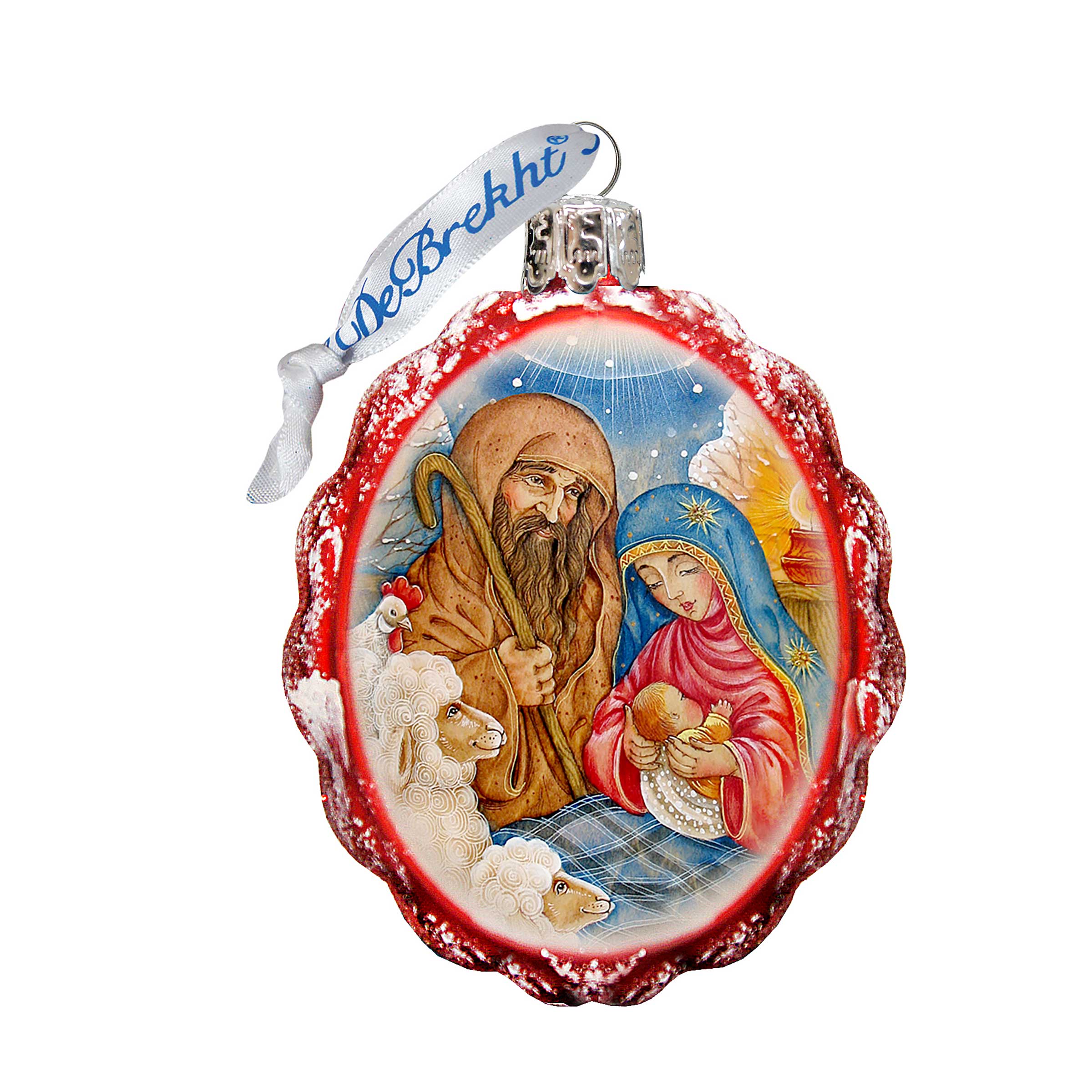 Family Nativity Mercury Glass Ornament by G. DeBrekht - Nativity Holiday Decor - 772072