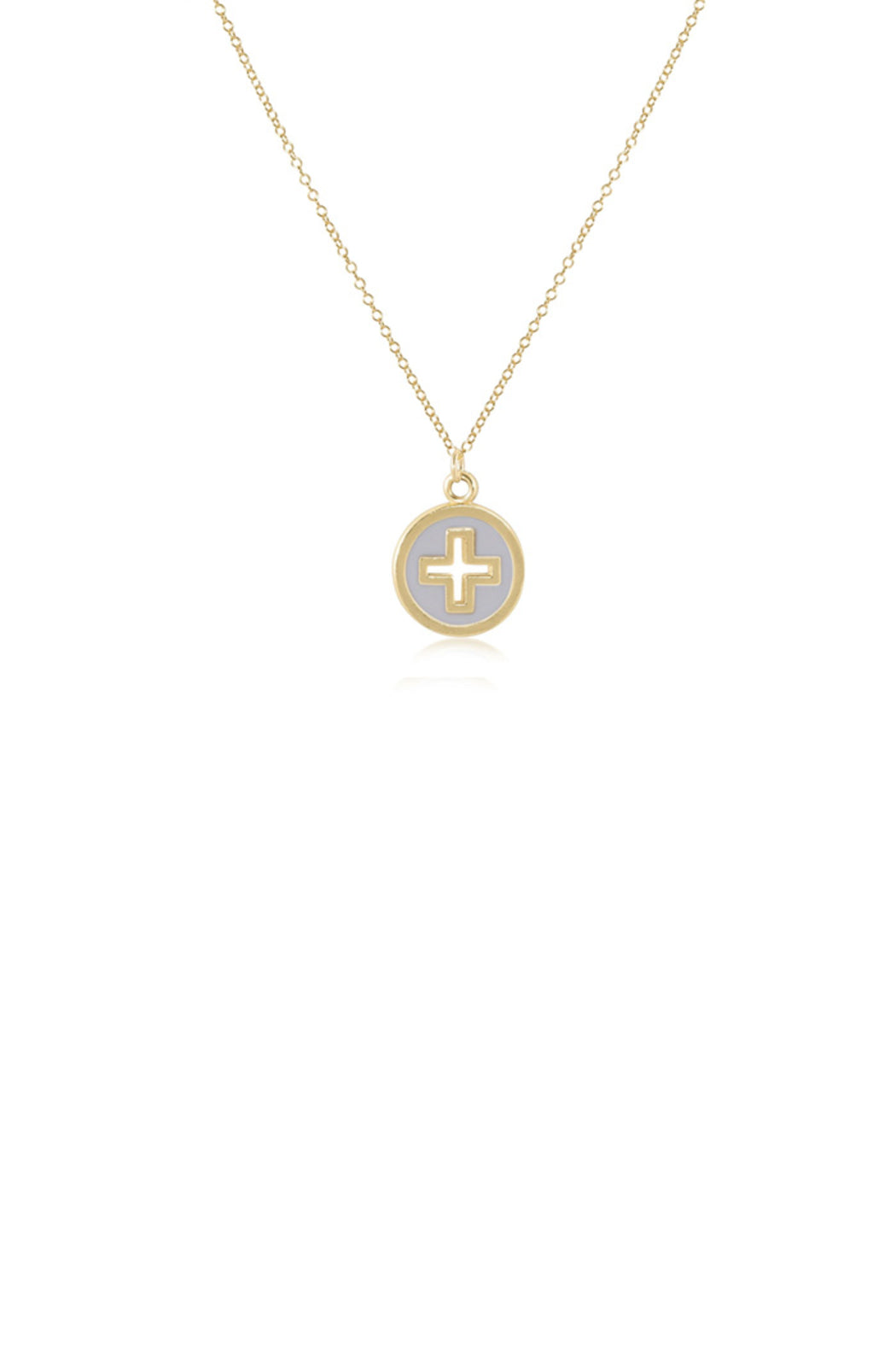 16" Signature Cross Gold Disc Necklace