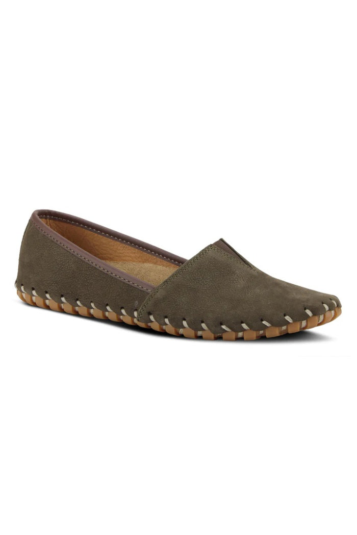 Spring Step Kathaleta Flat in Dark Olive