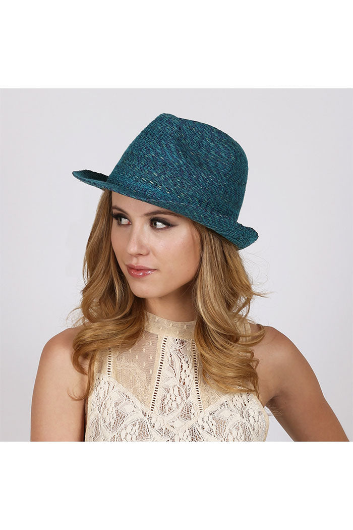 Sewn Braid Raffia Fedora