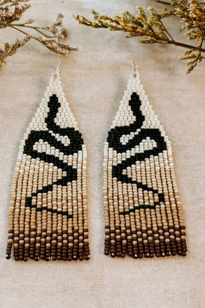 Serpent Set Hand Beaded Earrings