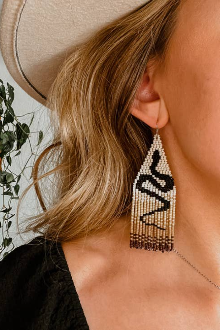 Serpent Set Hand Beaded Earrings