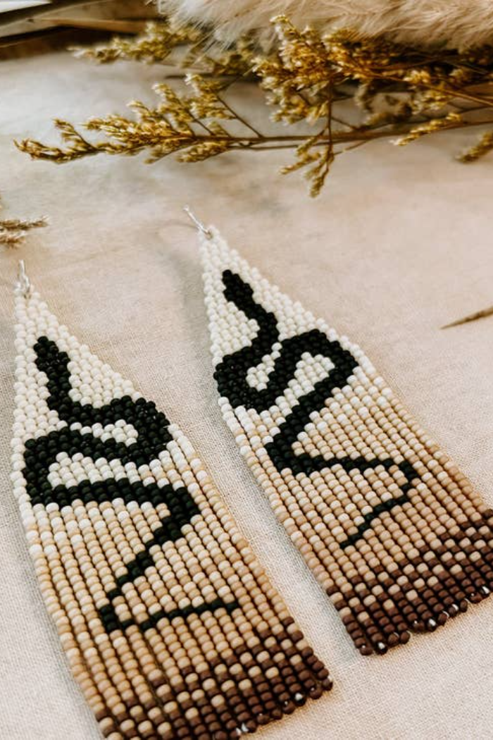 Serpent Set Hand Beaded Earrings