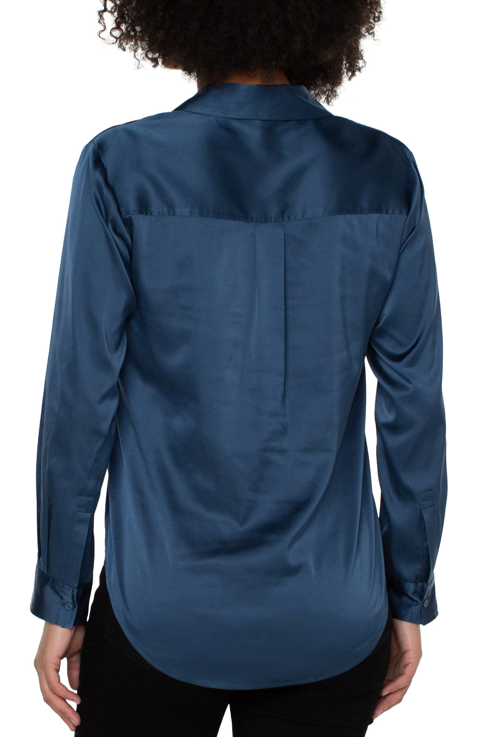 Button Up Woven Blouse - Shibari Blue