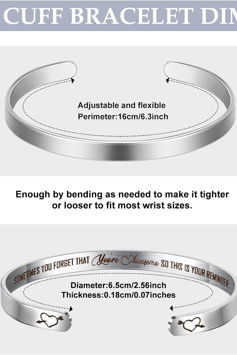 "Sometimes You Forget, You're Awesome, This Is Your Reminder" Bracelet