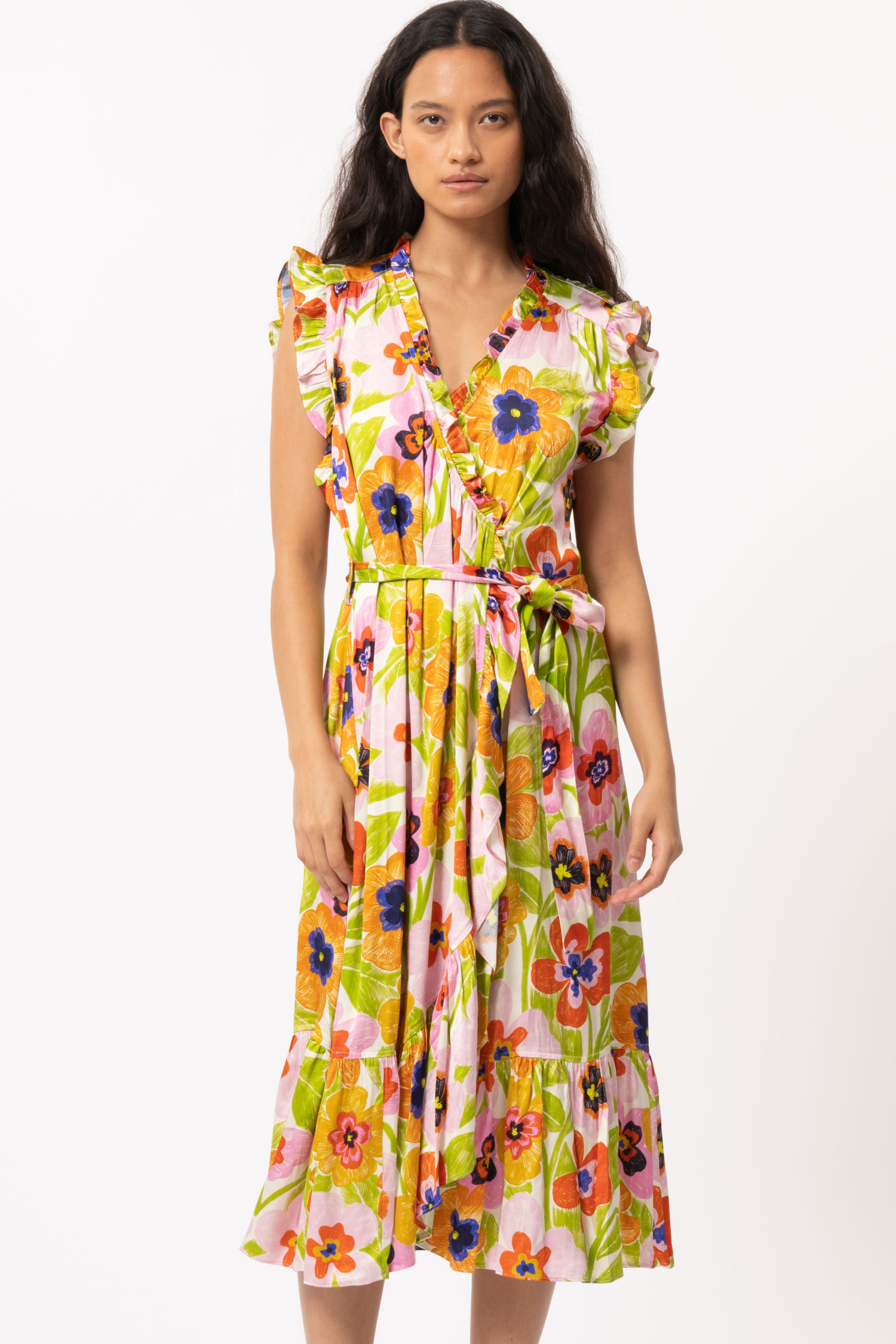 "Summer" S/L Wrap Front Dress