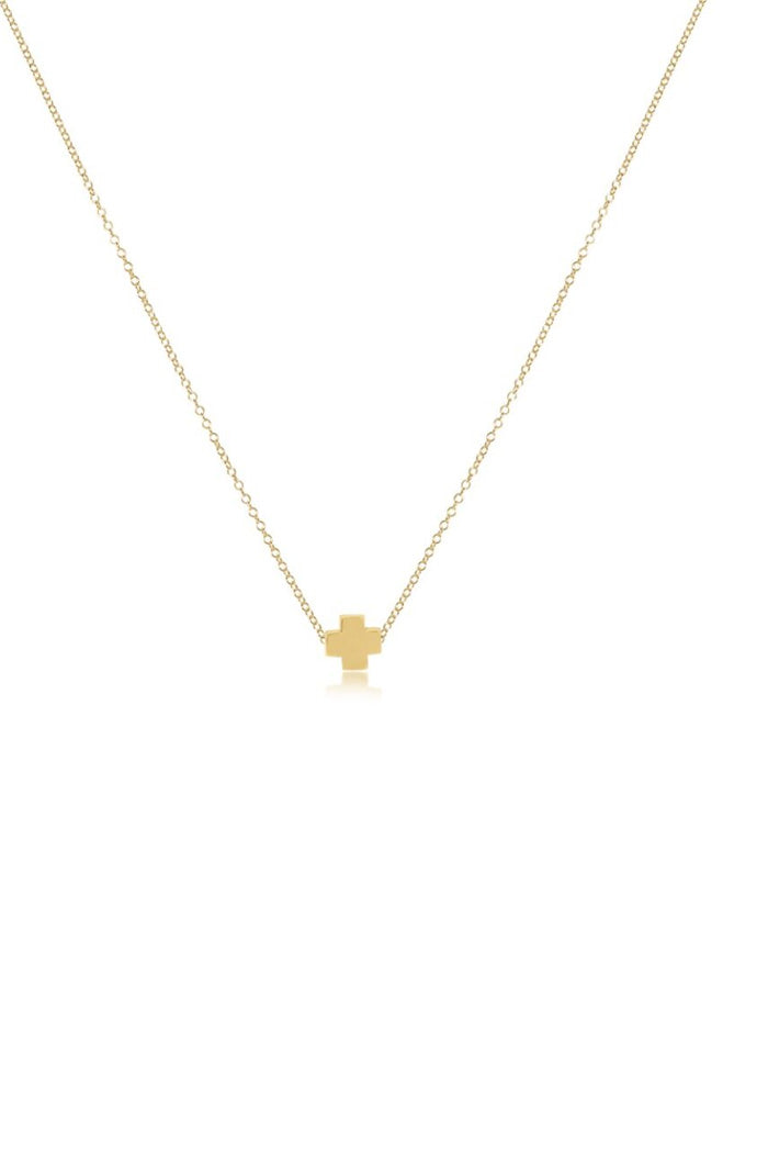 16" Signature Cross Gold Necklace
