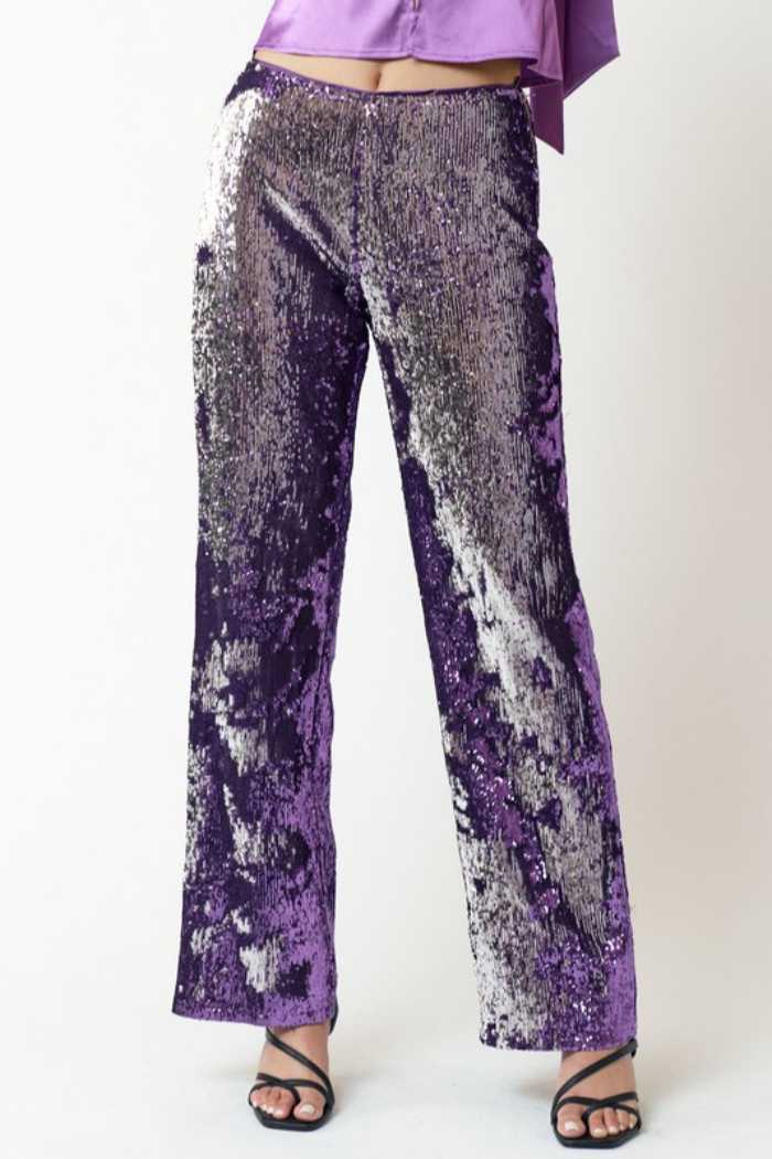 Sequin Straight Leg Pant