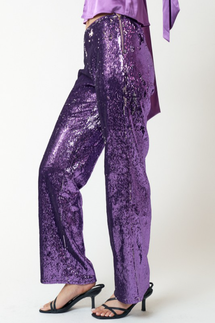 Sequin Straight Leg Pant