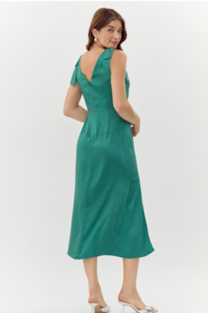"Indira" Satin Midi Dress
