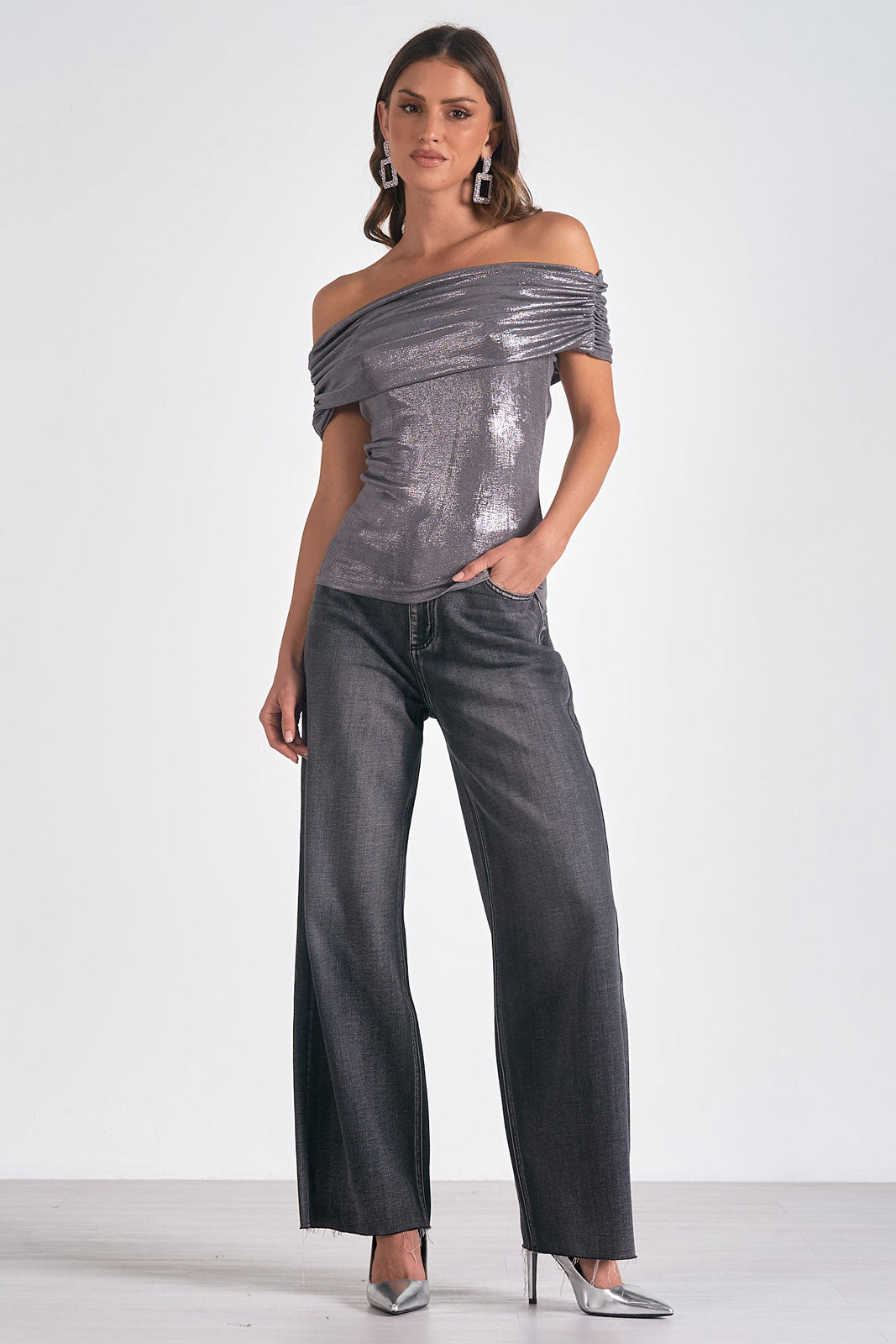 Shimmer Off Shoulder Top