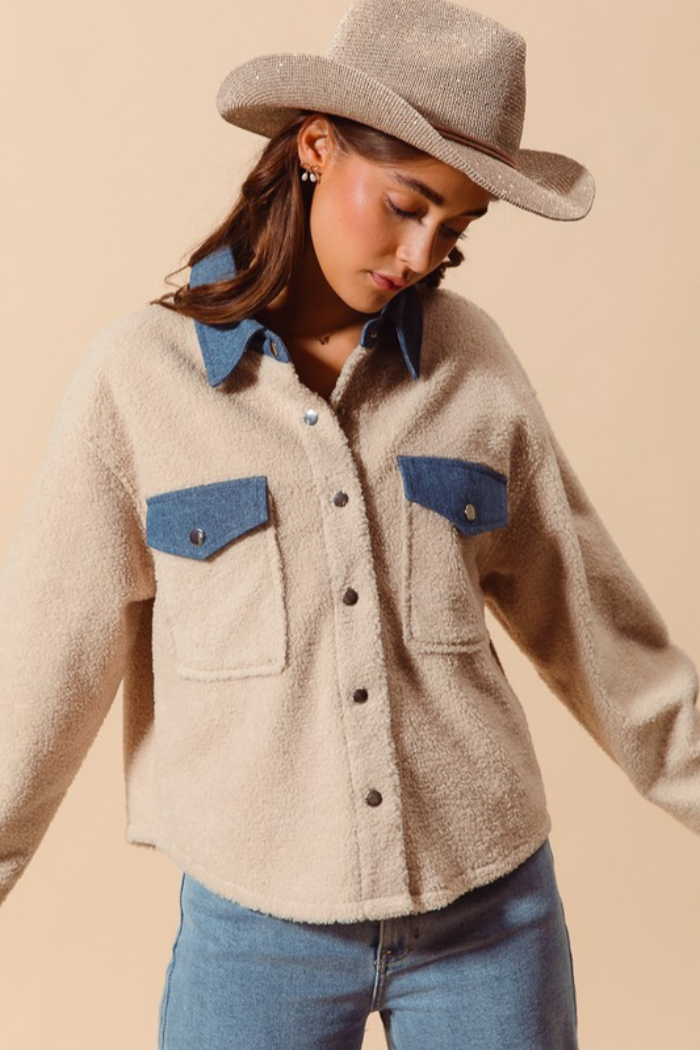 Sherpa and Denim Jacket
