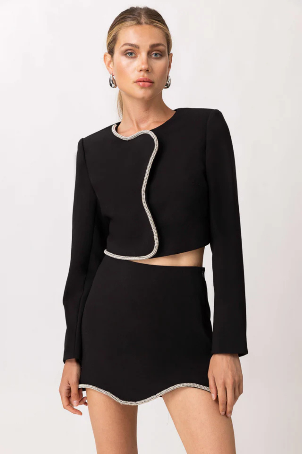 "Tate" Rhinestone Det Top