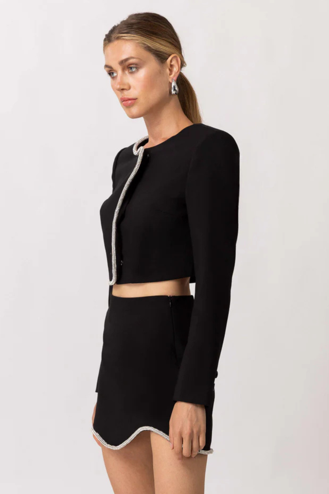 "Tate" Rhinestone Det Top