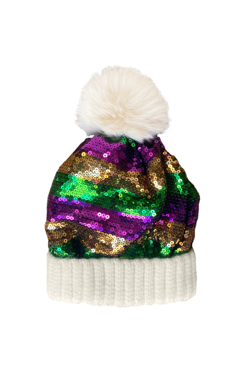 Sequin Pom Pom Beanie