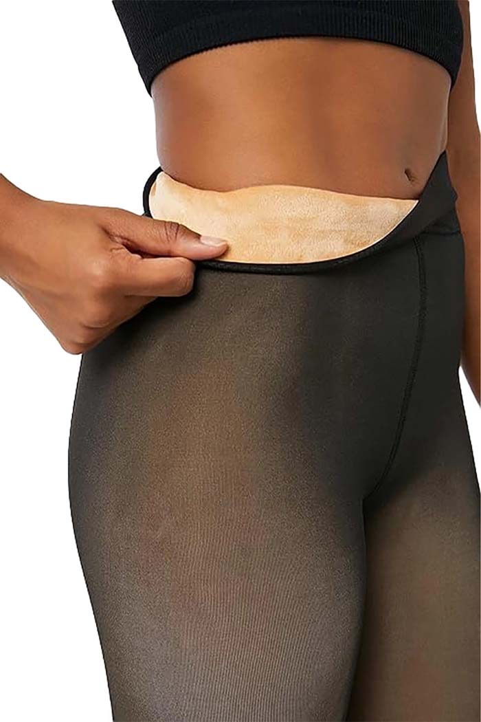 Sheer Fleece Lined Pantyhose Tights