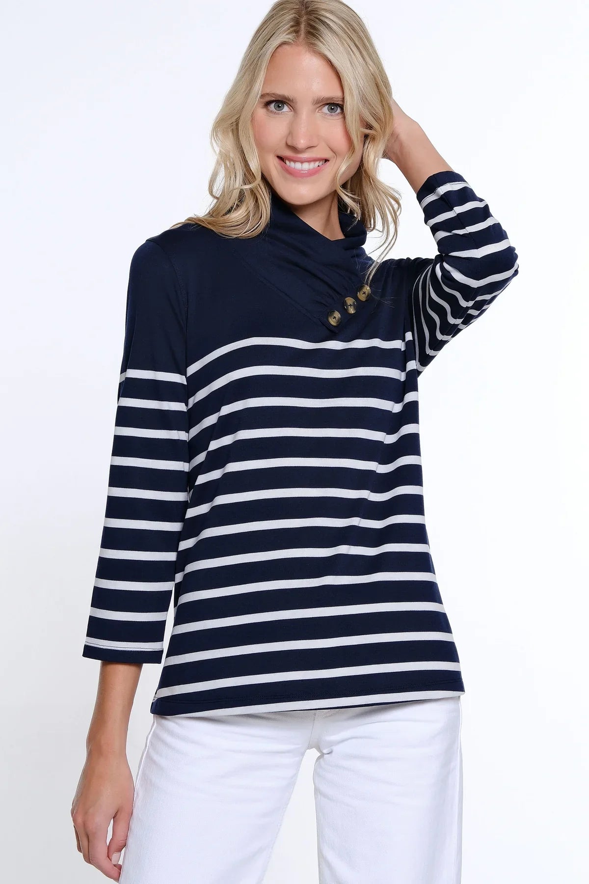 Shirred Collar Knit Top