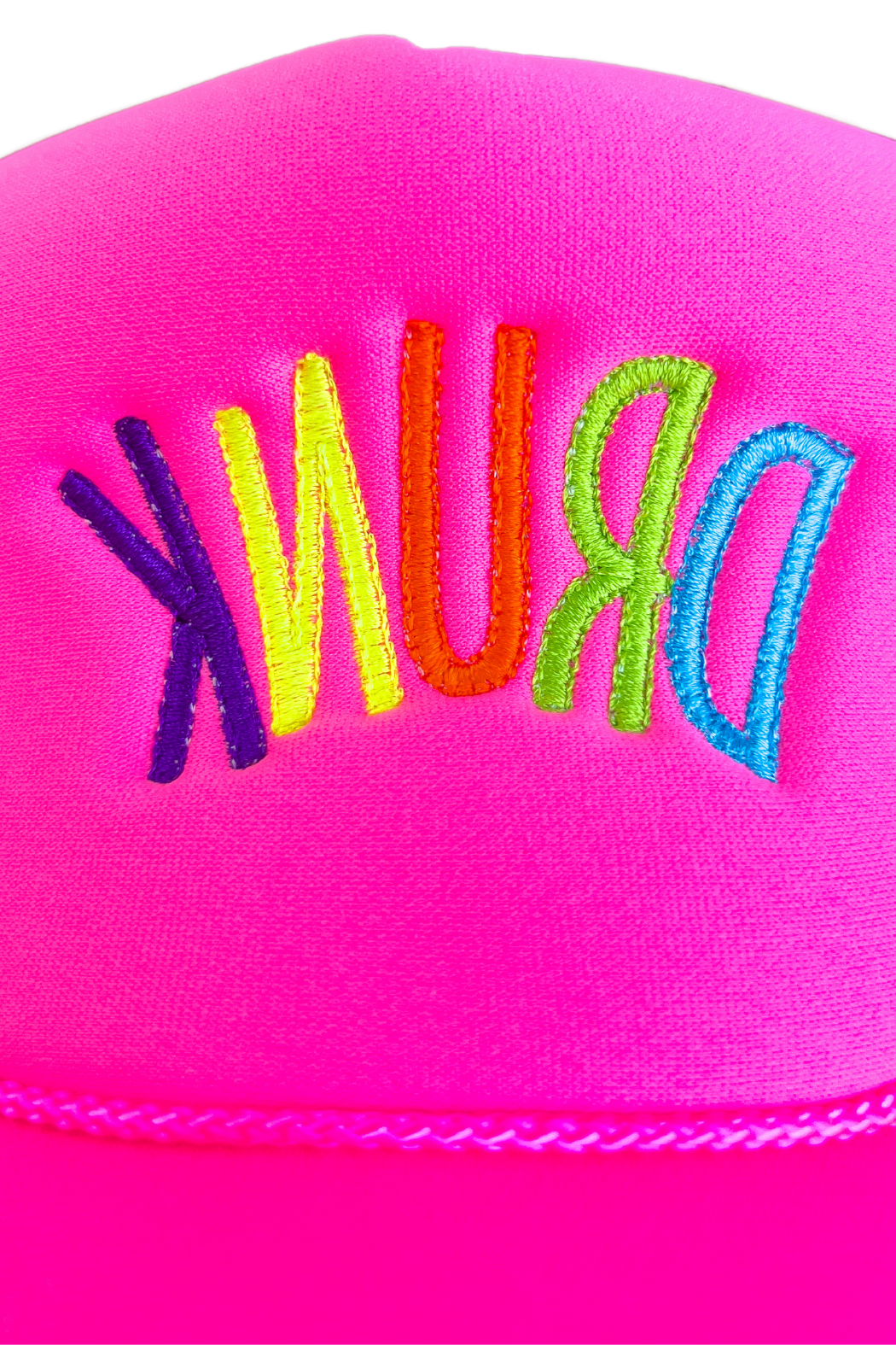 "Drunk" Embroidered Trucker Hat