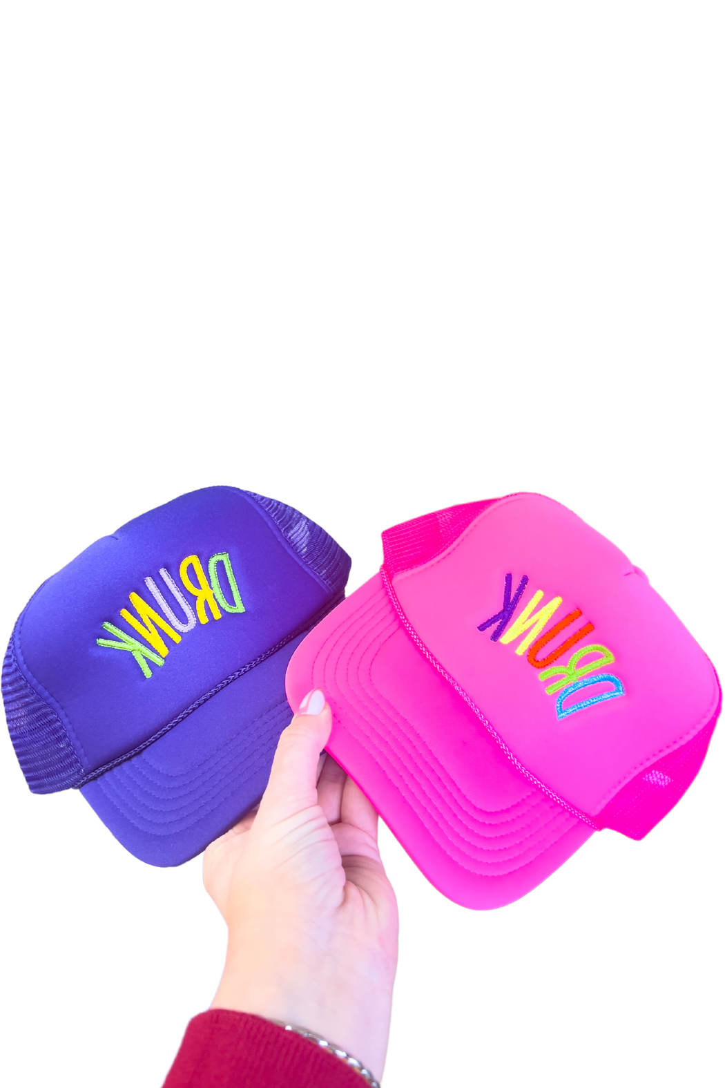 "Drunk" Embroidered Trucker Hat