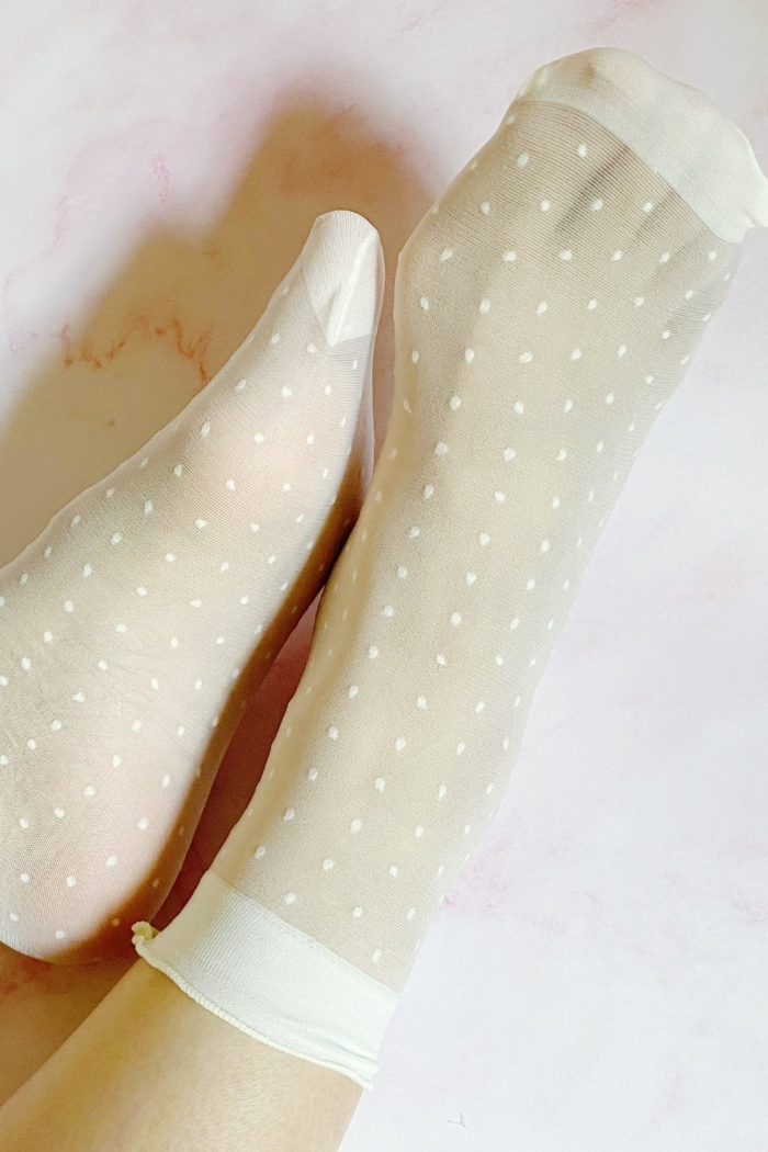 Sheer Sock with Lettuce Hem