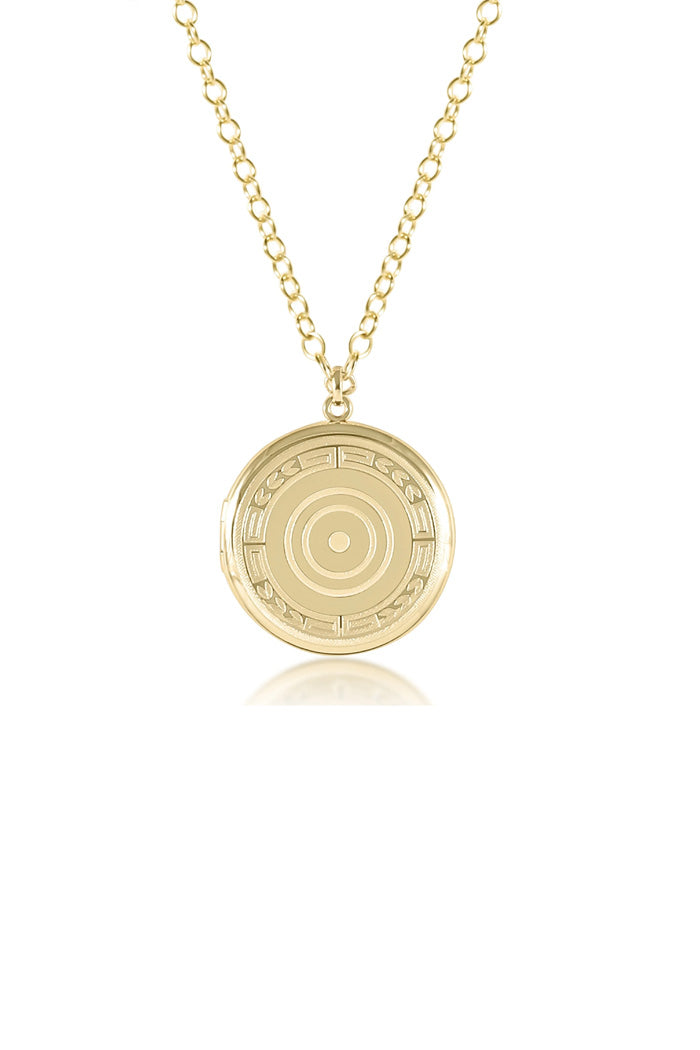 18" Cherish Large Gold Locket Necklace