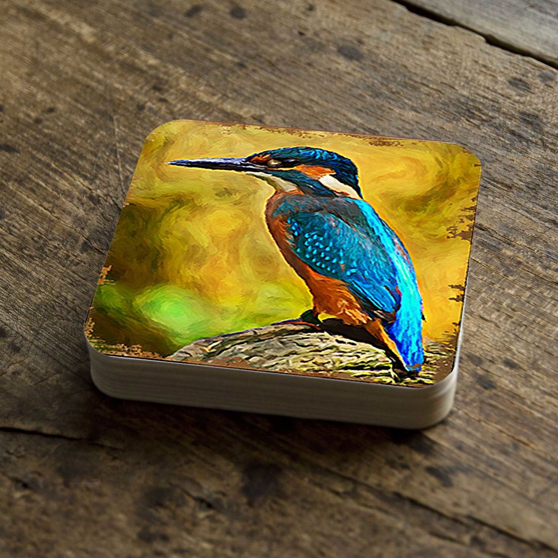 Bird Wooden Cork Coasters Gift Set of 4 by Nature Wonders - Nature Wildlife Decor - 95298C-S4