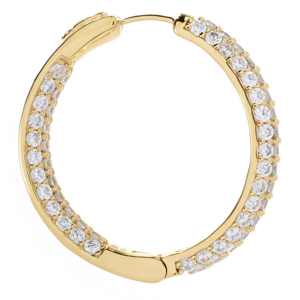 Brilliante Choice of Size Simulated Diamond Inside Out Hoop Earrings by Steals