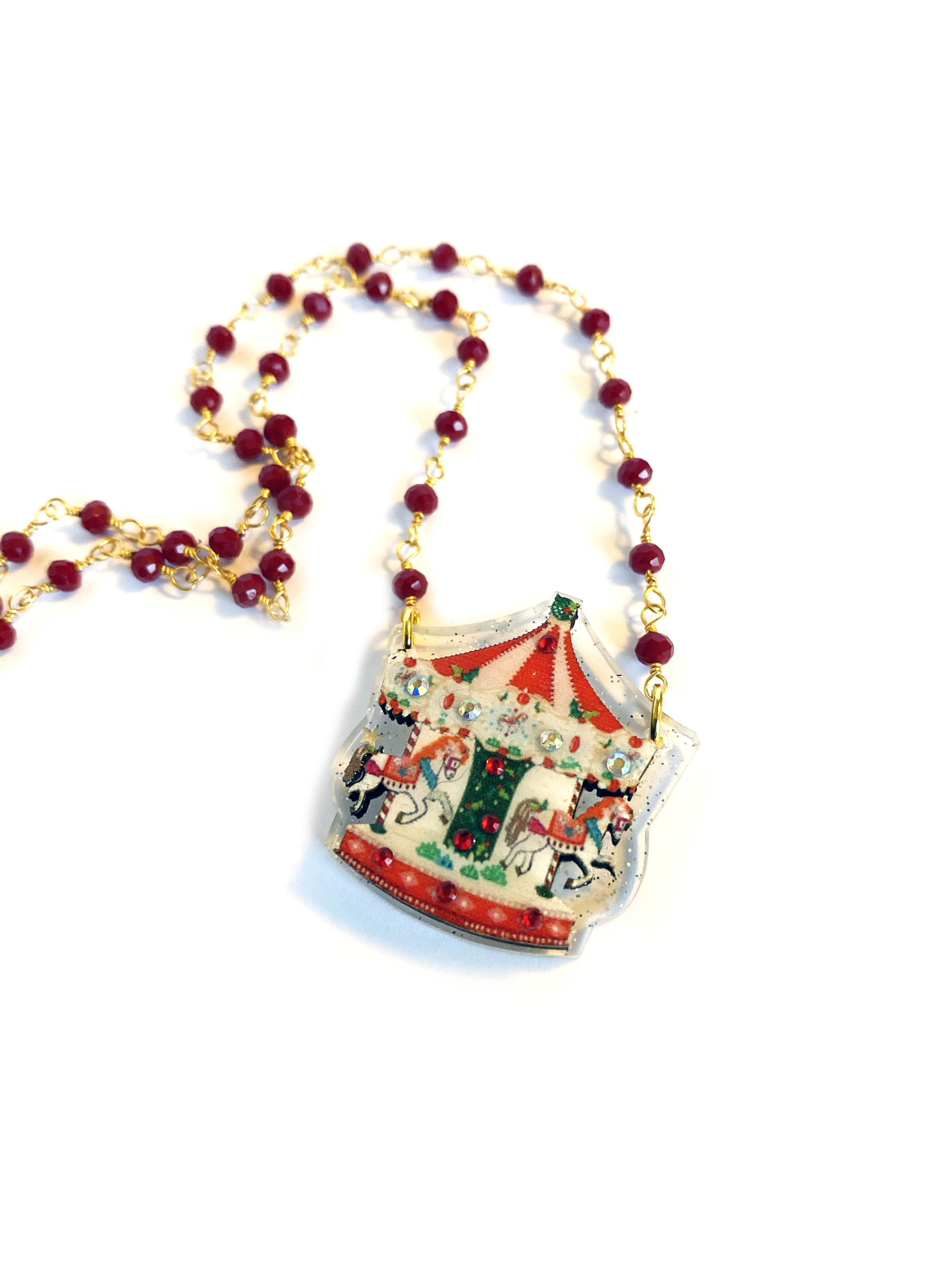 Christmas Carousel Necklace by Rosie Rose Parker