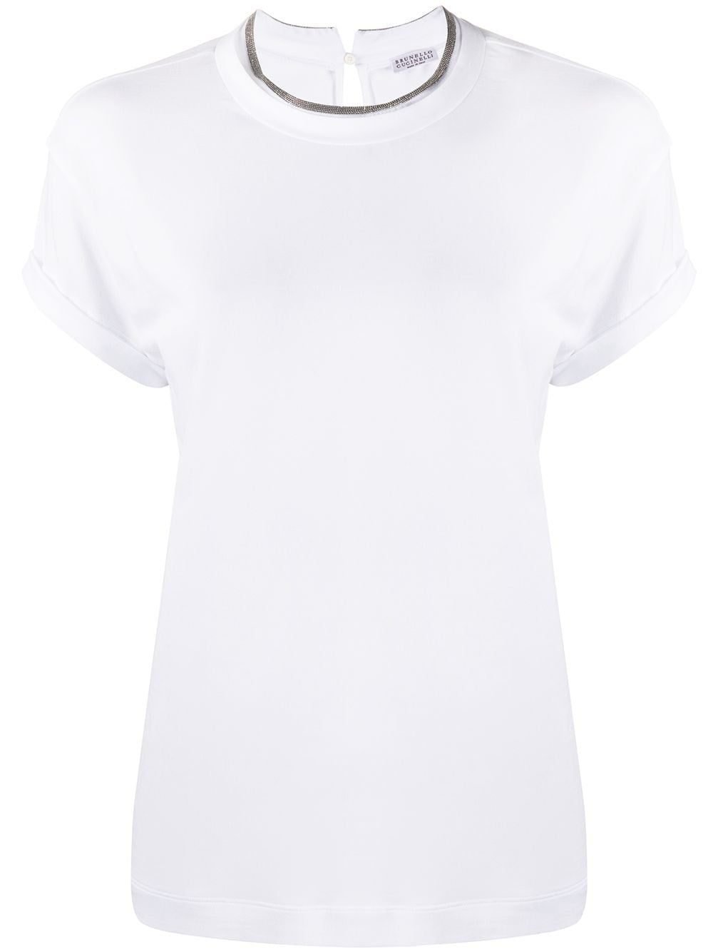 Brunello Cucinelli Women T-Shirt With `Precious` Faux-Layering