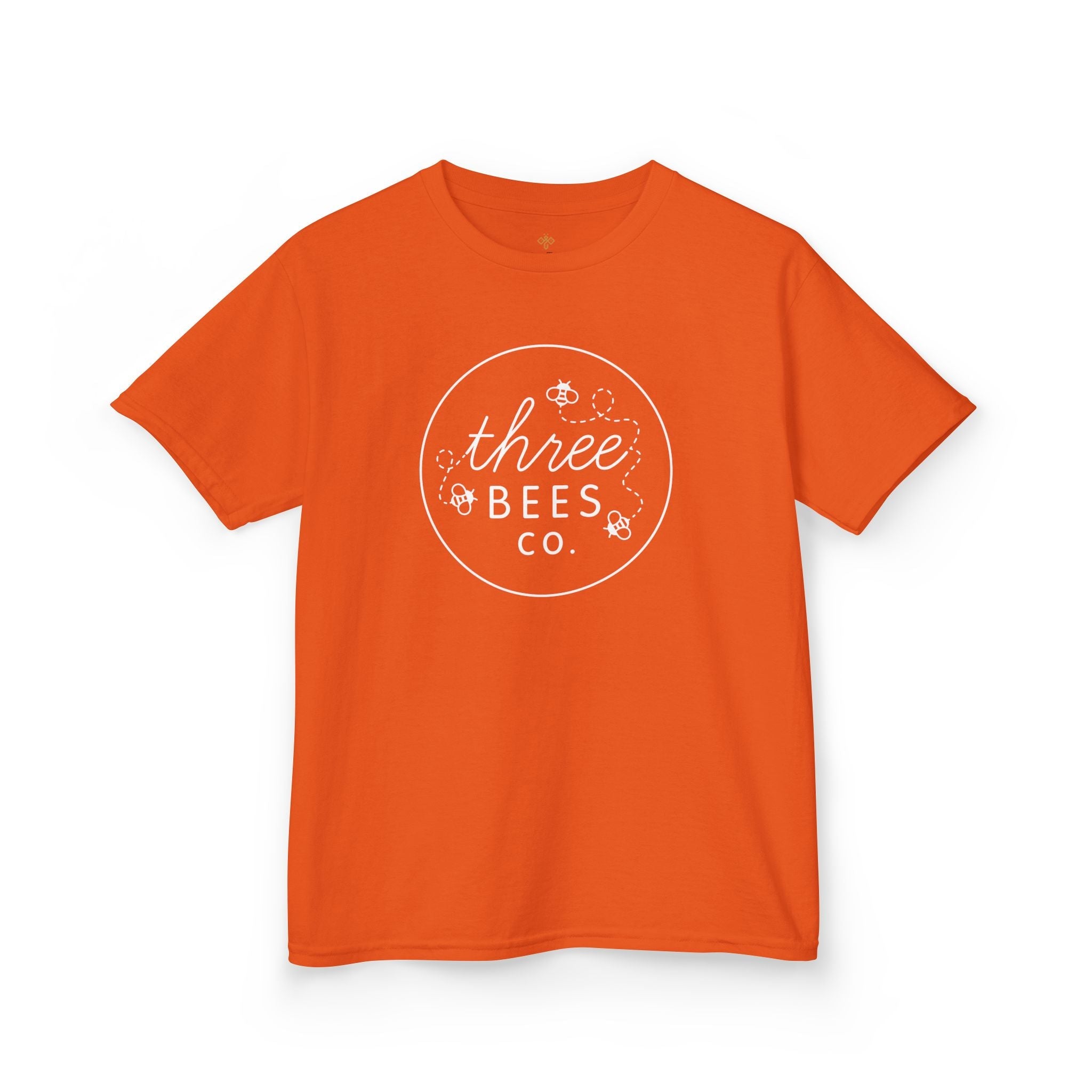 Kids Heavy Cotton Gildan Three Bees Classic Logo in White Hive Tee
