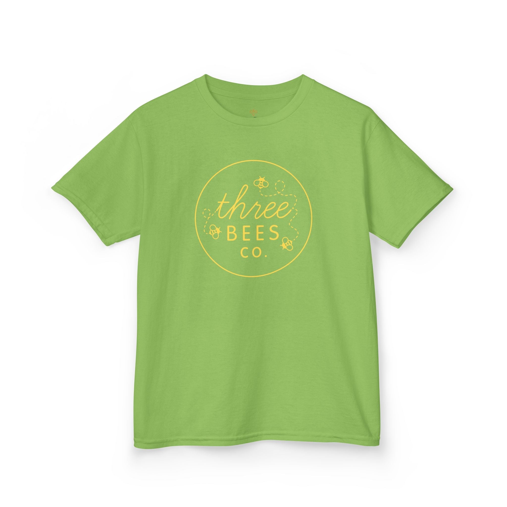 Kids Heavy Cotton Gildan Three Bees Classic Logo in Yellow Hive Tee