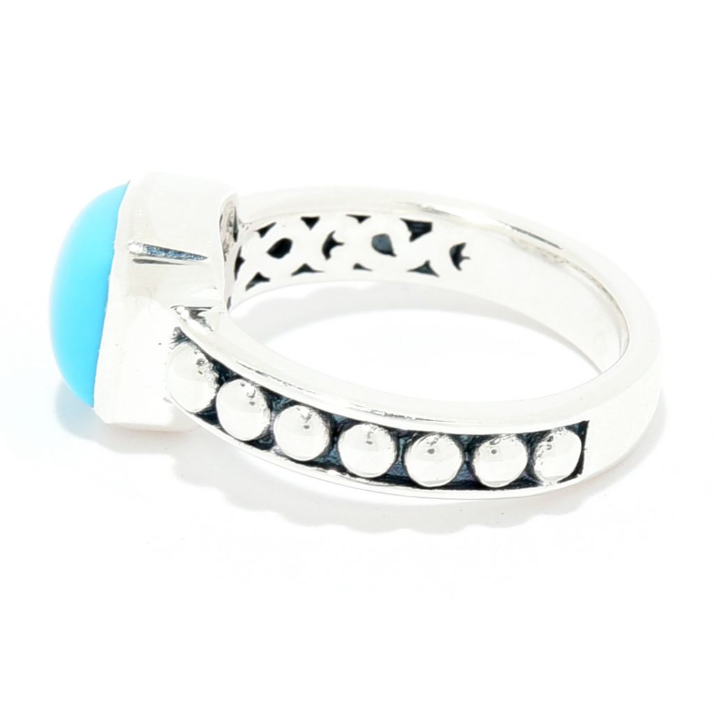 Artisan Silver by Samuel B. Sleeping Beauty Turquoise & Bead Ring by Steals