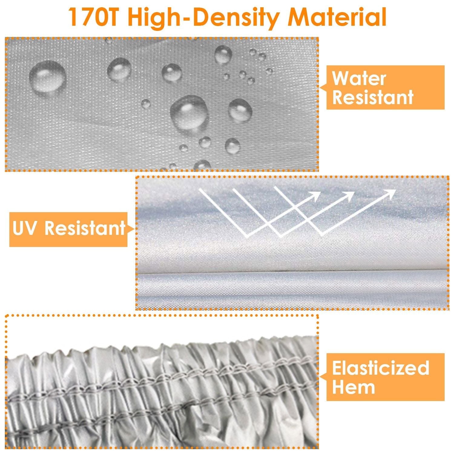 189x69x47in Full Car Cover All Weather UV Protection Automotive Cover 170T Outdoor Universal Full Cover For Sedans Up To 185in